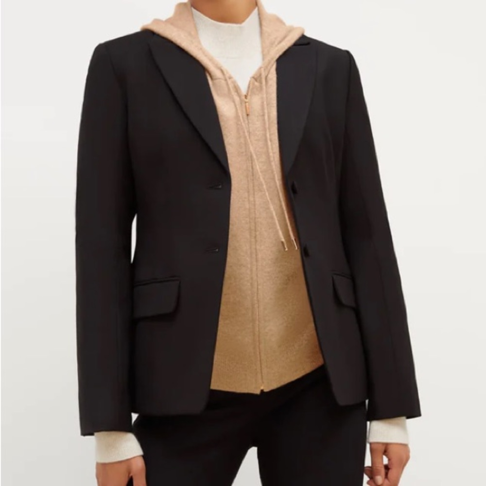 L.L. Bean Wool Cashmere Black Blazer Jacket sz 6